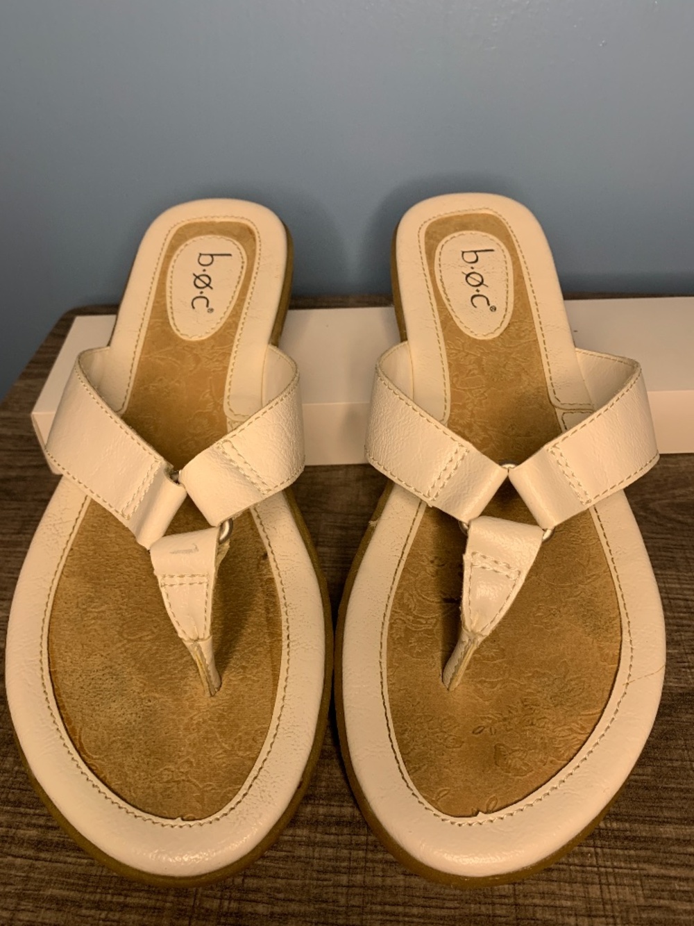 BOC Born Concept white thong sandal